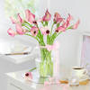 Gift 20 Pink Calla Lilies in Glass Vase