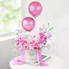 Gift Blushing Pink Balloons Roses And Cupids Delight Mini Cream Cake Combo