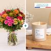 Colorful bouquet and candle - Tutti frutti Online
