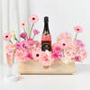 Gift Elegant Blooms And Wine Delight