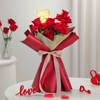 Gift LED Red Rose Bouquet & Heart Cake Combo