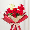 Shop LED Red Rose Bouquet & Heart Cake Combo