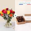 Multicolored roses and chocolates - Roses multicolores Online