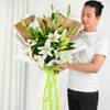 Buy Pristine Lily Elegance Medium Bouquet