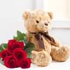 Red Roses and Teddy Bear Online
