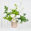 Gift Serene White Blooms In Striped Ceramic Planter