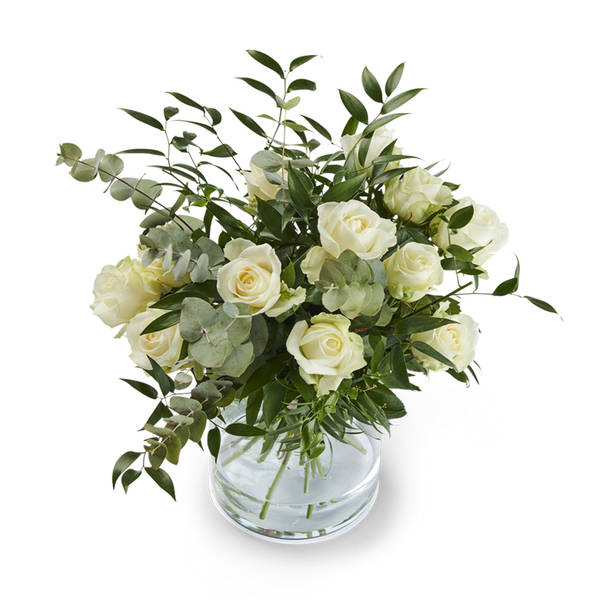 Bouquet with 12 white roses