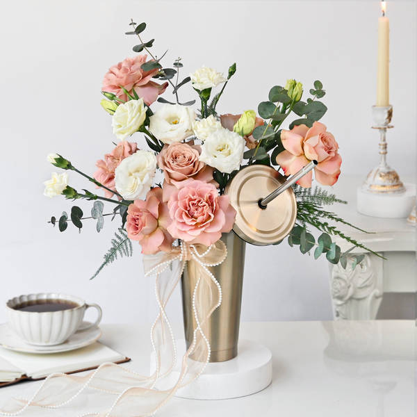 Elegant Blooms Tumbler Arrangement