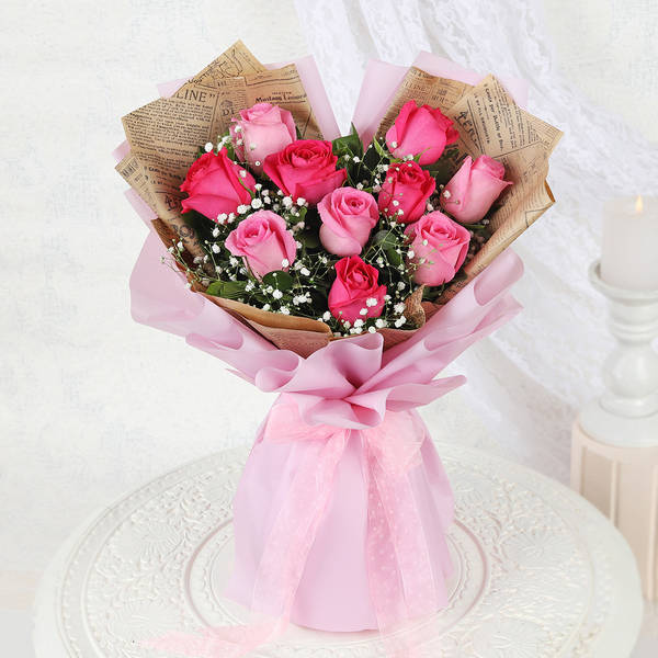 Elegant Pink Rose Bouquet