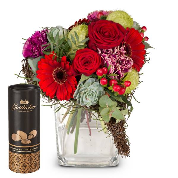 Flower bouquet Only for You with Gottlieber cocoa almonds