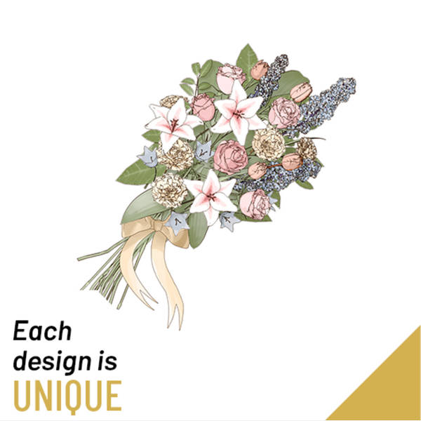 Funeral sheaf with ribbon