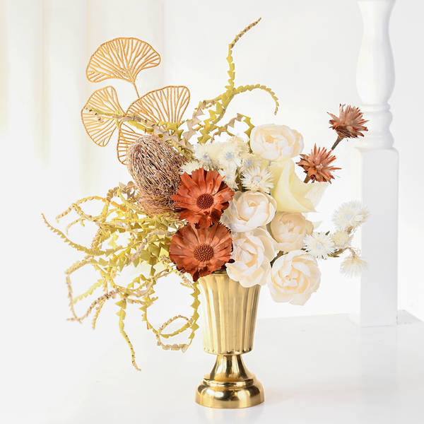 Golden Charm Dry Flowers Arrangement