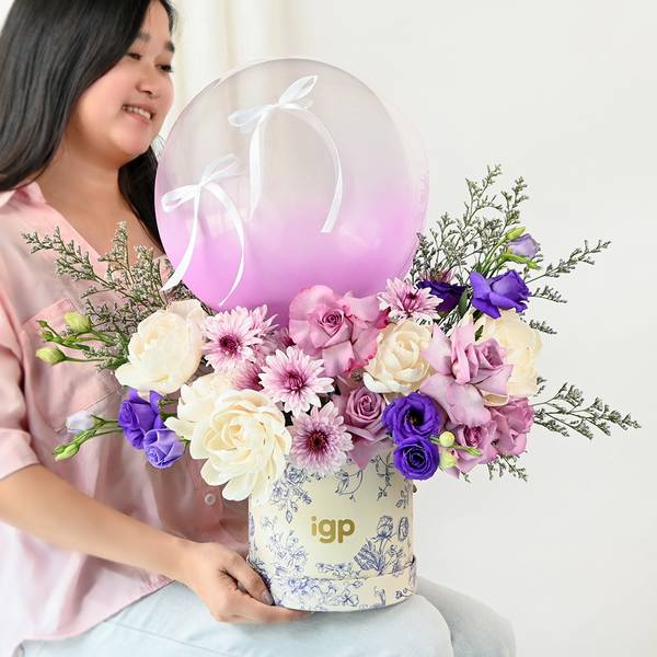 Majestic Mauve And Purple Rose Arrangement