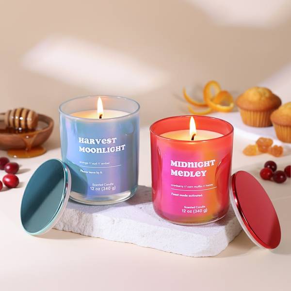 Scented Candles Set 340gms- Harvest Moonlight & Midnight Medley