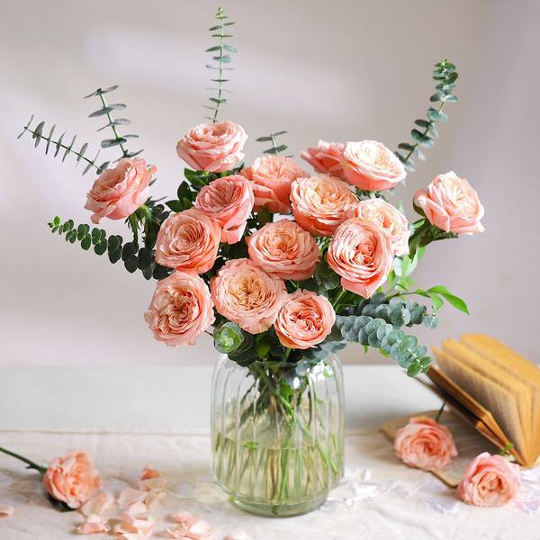 Sunset Serenity - 15 Orange Rose Bouquet