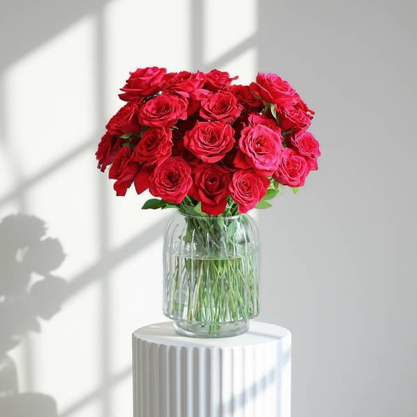 The Perfect Gesture - 30 Red Rose Bouquet Classic Romantic Roses