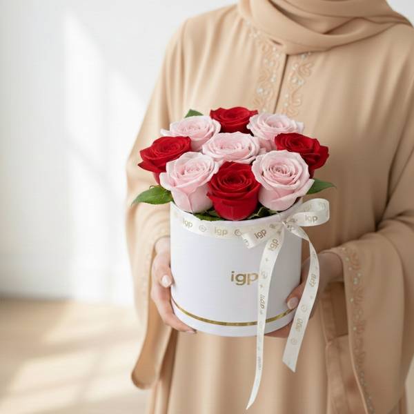 Velety & Blush Pink Rose Flower Box