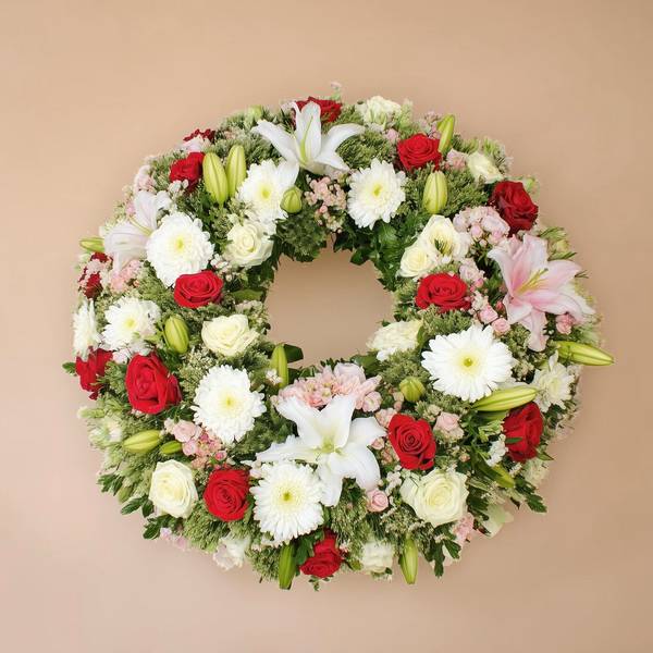 White Premium funeral wreath