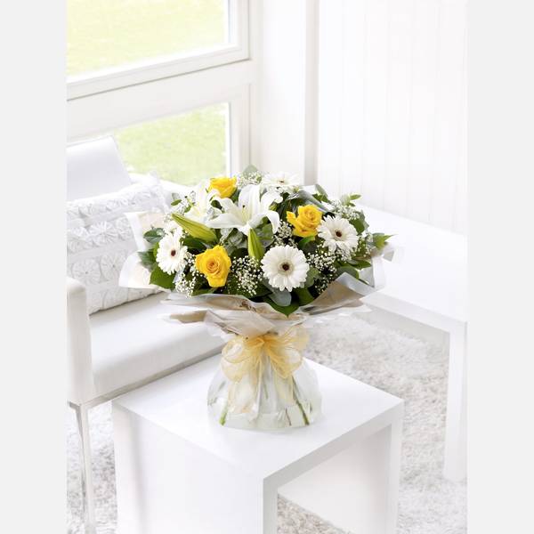 Yellow and White Hand Tied