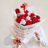 Classic Red and Blush Pink Rose Bouquet for Valentine's Day